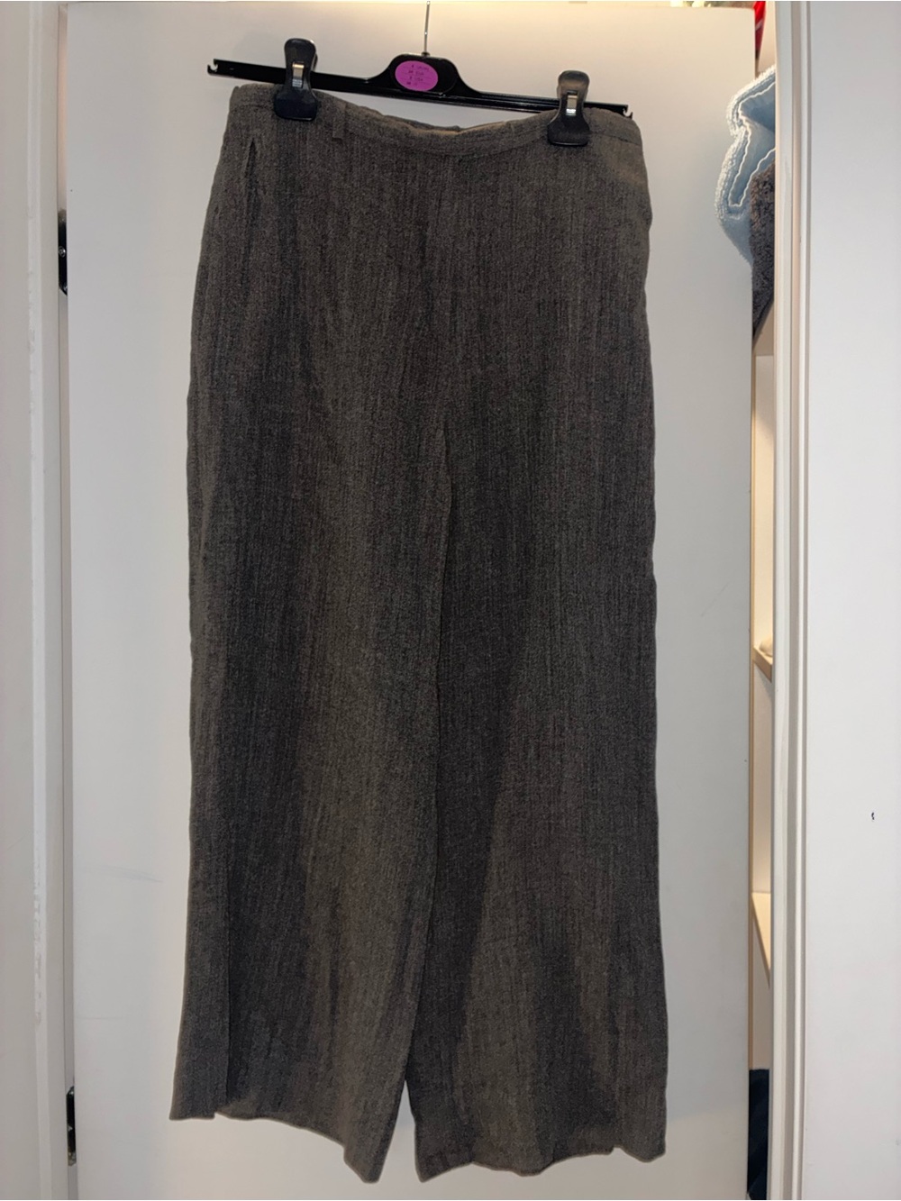 Calvin Klein Gray Maxi Wide-Leg Knit Skirt